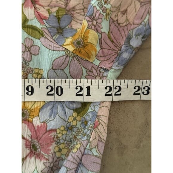 Sweetwater Wrightsville Beach Floral Peasant Blouse Women’s Sz M Boho Lace Trim - Picture 10 of 13